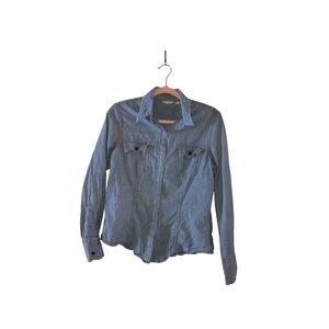 American Eagle Outfitters Denim Blue Button-Down Shirt